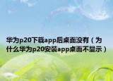 华为p20下载app后桌面没有（为什么华为p20安装app桌面不显示）