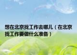 想在北京找工作去哪儿（在北京找工作要做什么准备）