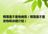 榴莲是不是有病毒（榴莲是不是发物呢详细介绍）