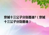京城十三公子分别是谁?（京城十三公子分别是谁）