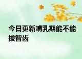 今日更新哺乳期能不能拔智齿