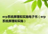 erp系统原理和实施电子书（erp系统原理和实施）