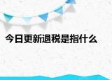 今日更新退税是指什么
