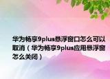 华为畅享9plus悬浮窗口怎么可以取消（华为畅享9plus应用悬浮窗怎么关闭）