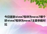 今日更新vivos7和华为nova7哪个好vivos7和华为nova7主要参数对比