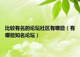 比较有名的论坛社区有哪些（有哪些知名论坛）