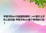 苹果手机siri功能都有哪些（siri是什么手机上的功能 苹果手机siri是干嘛用的介绍）
