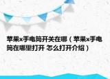 苹果x手电筒开关在哪（苹果x手电筒在哪里打开 怎么打开介绍）
