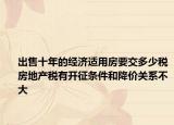 出售十年的经济适用房要交多少税房地产税有开征条件和降价关系不大