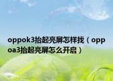 oppok3抬起亮屏怎样找（oppoa3抬起亮屏怎么开启）