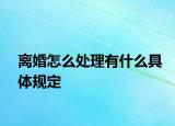 离婚怎么处理有什么具体规定