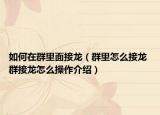 如何在群里面接龙（群里怎么接龙 群接龙怎么操作介绍）
