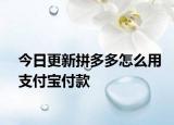 今日更新拼多多怎么用支付宝付款