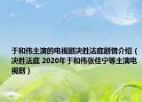 于和伟主演的电视剧决胜法庭剧情介绍（决胜法庭 2020年于和伟张佳宁等主演电视剧）