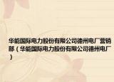 华能国际电力股份有限公司德州电厂营销部（华能国际电力股份有限公司德州电厂）