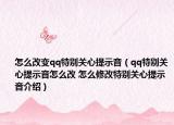怎么改变qq特别关心提示音（qq特别关心提示音怎么改 怎么修改特别关心提示音介绍）