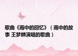 歌曲《雨中的回忆》（雨中的故事 王梦麟演唱的歌曲）