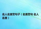 名人名言警句子（名言警句 名人名言）