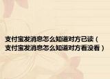 支付宝发消息怎么知道对方已读（支付宝发消息怎么知道对方看没看）