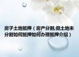 房子土地抵押（房产分割,但土地未分割如何抵押如何办理抵押介绍）