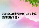 北京政法职业学院是几本（北京政法职业学院）