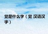 觉是什么字（觉 汉语汉字）