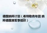 德国纳粹计划（希特勒青年团 纳粹德国准军事组织）