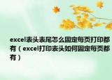 excel表头表尾怎么固定每页打印都有（excel打印表头如何固定每页都有）