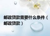 邮政贷款需要什么条件（邮政贷款）