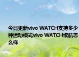 今日更新vivo WATCH支持多少种运动模式vivo WATCH续航怎么样