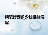 精装修要多少钱谁能说呢