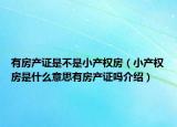 有房产证是不是小产权房（小产权房是什么意思有房产证吗介绍）