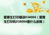 爱普生打印错误034004（爱普生打印机034004是什么故障）