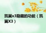 凯翼x3隐藏的功能（凯翼X3）