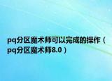 pq分区魔术师可以完成的操作（pq分区魔术师8.0）