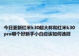 今日更新红米k30超大杯和红米k30pro哪个好新手小白应该如何选择