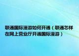 联通国际漫游如何开通（联通怎样在网上营业厅开通国际漫游）