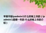 苹果平板ipadmini1什么时候上市的（ipadmini1是哪一年的 什么时候上市的介绍）