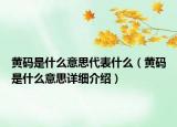 黄码是什么意思代表什么（黄码是什么意思详细介绍）