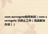 com surrogate如何关闭（com surrogate 已停止工作（完美解决办法））