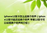 iphone12双卡怎么设两个铃声（iphone12双卡能否设两个铃声 苹果12双卡可以设置两个铃声吗介绍）