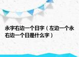 永字右边一个日字（左边一个永右边一个日是什么字）