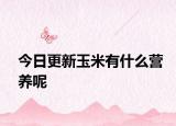 今日更新玉米有什么营养呢