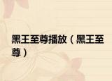 黑王至尊播放（黑王至尊）