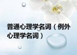 普通心理学名词（例外 心理学名词）