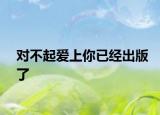 对不起爱上你已经出版了