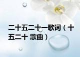 二十五二十一歌词（十五二十 歌曲）