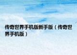 传奇世界手机版新手版（传奇世界手机版）