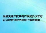 尚景天峰产权共有产权房多少年可以公积金贷款然后房子需要腾退