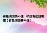 春色满园关不住一枝红杏出自哪里（春色满园关不住）